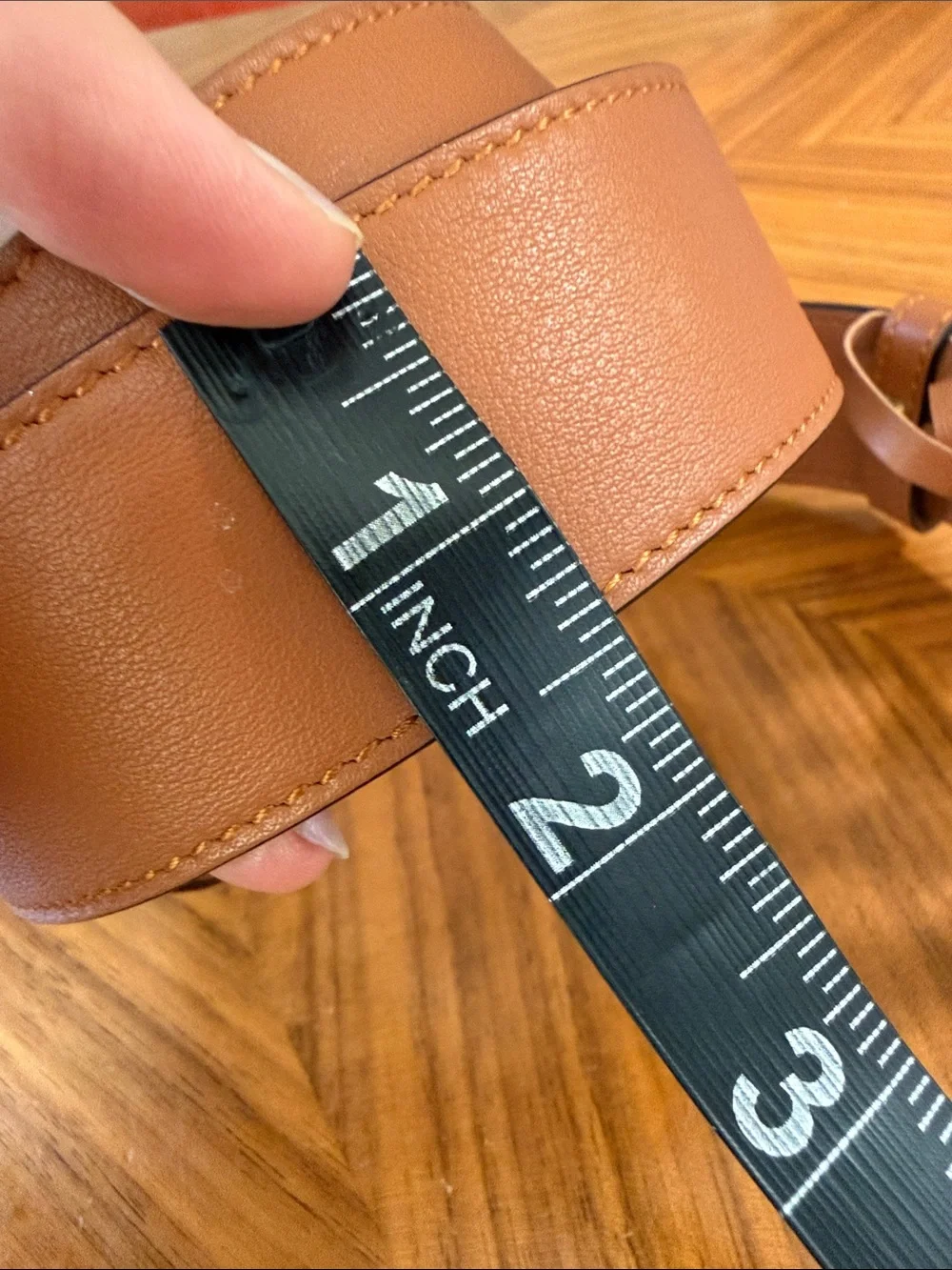 Designer-Inspired Tan Women's Leather marmot Belt with Crystal Double-G Buckle